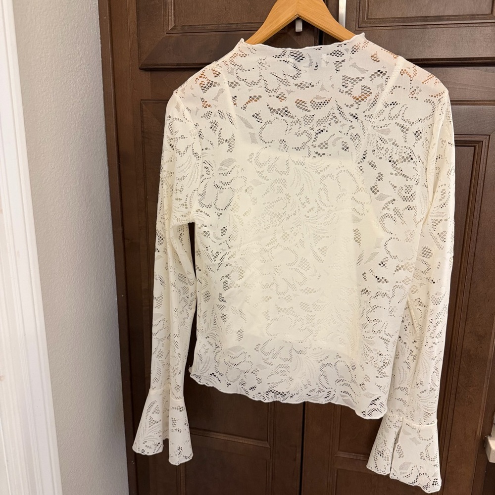 Jessica Simpson Cream Lace Blouse - Picture 4 of 5